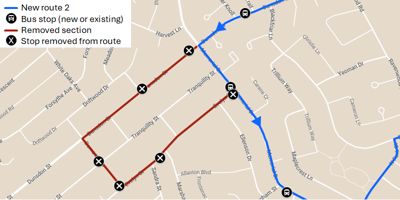Map of Bernard Ave section of the Brier Park loop