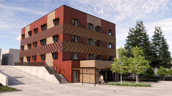 247-253 West Street A rendering of 247-253 West Street, a three story high red coloured building