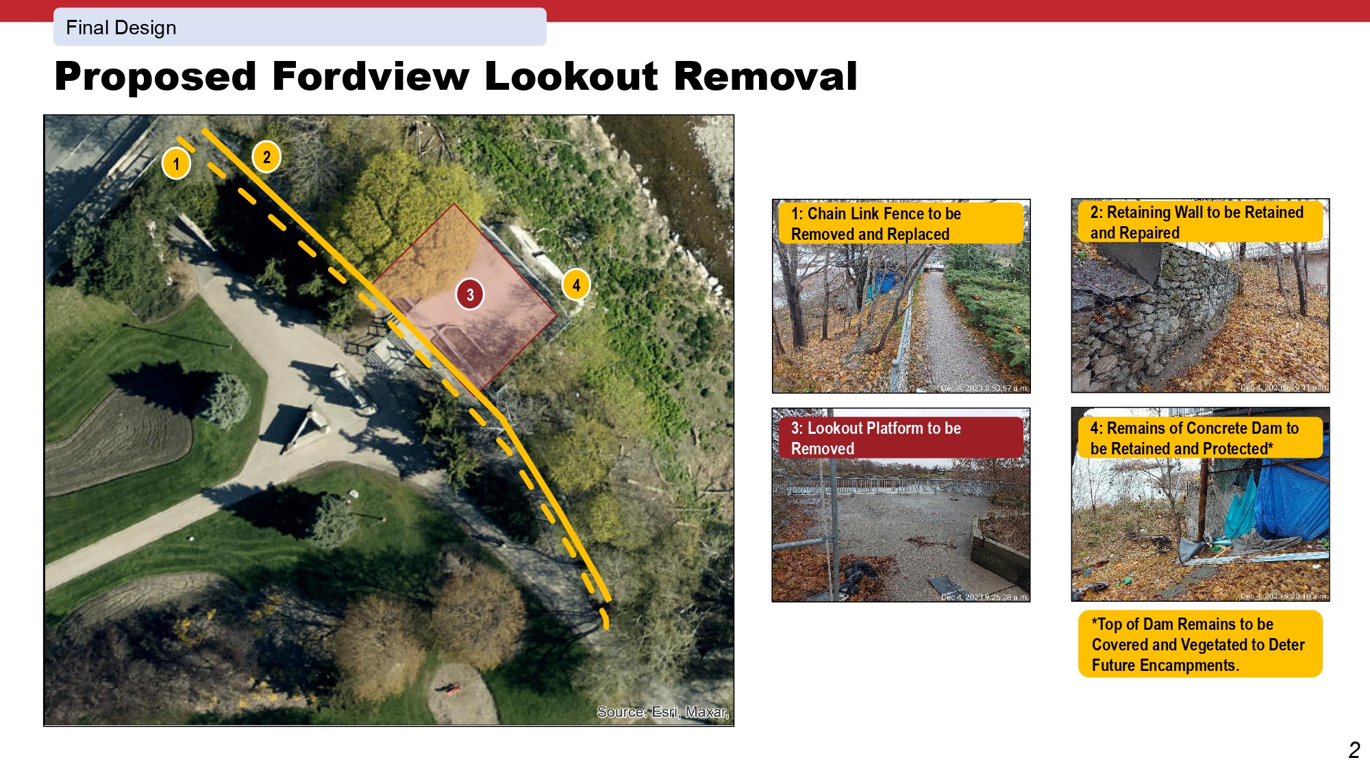 Proposed Fordview Lookout Removal Proposed Fordview Lookout Removal