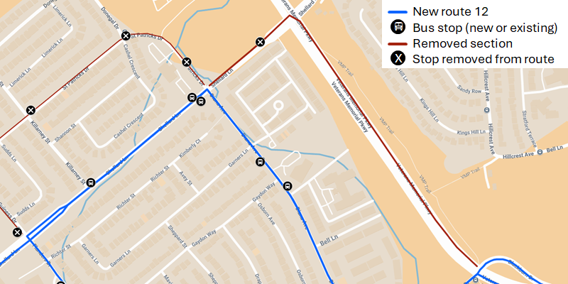 Map of Route 12 as impacted by Route 6 Map of Route 12 as impacted by Route 6