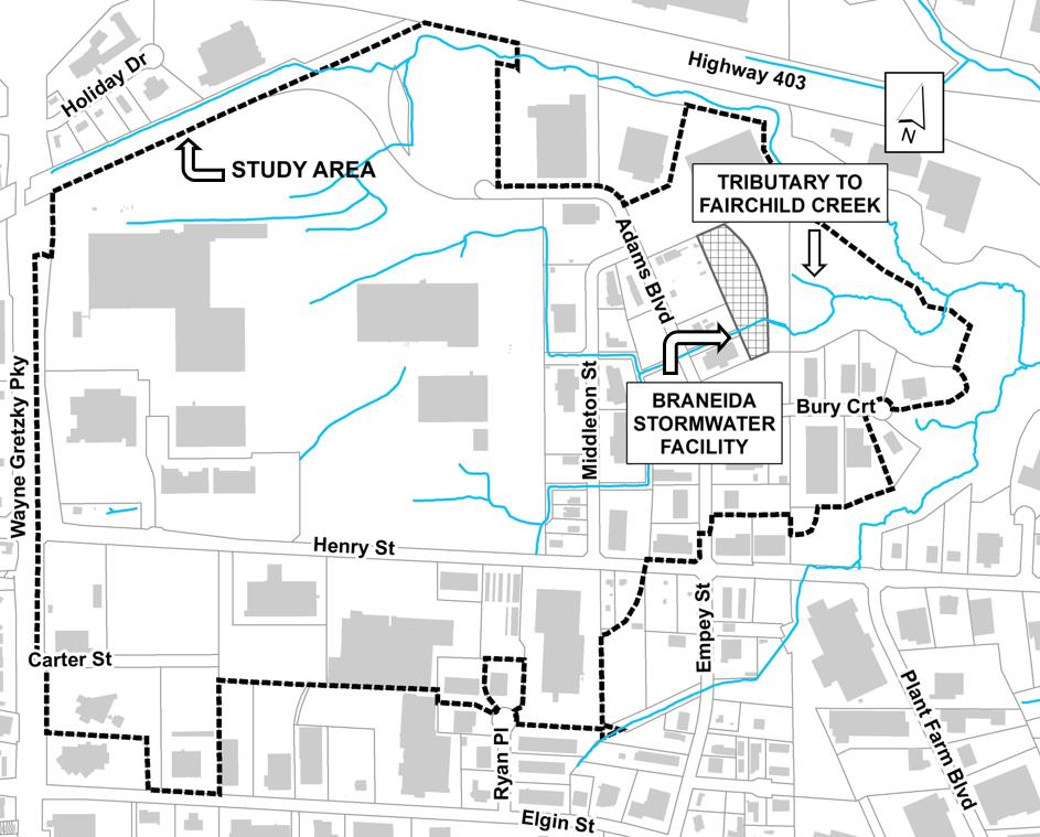 EA Map - Braneida Pond at Adam Road Braneida Stormwater Management Facility Retrofit and Downstream Channel Remediation Area Map