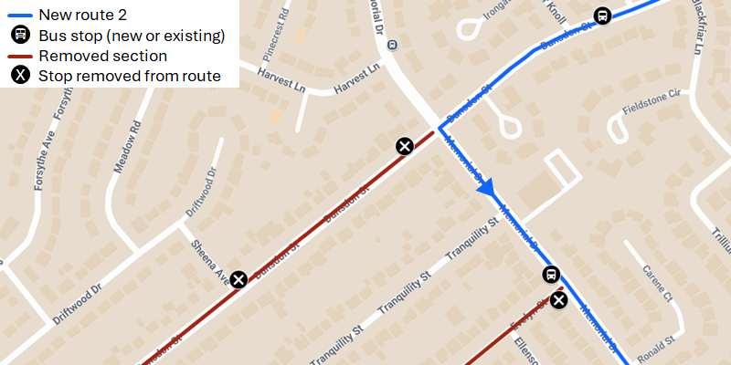 Map of left from Dunsdon into Memorial Dr. Map of left from Dunsdon into Memorial Dr.