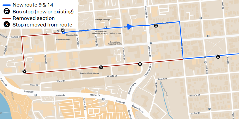 Map of Route 9 and 14 rerouting Map of Route 9 and 14 rerouting