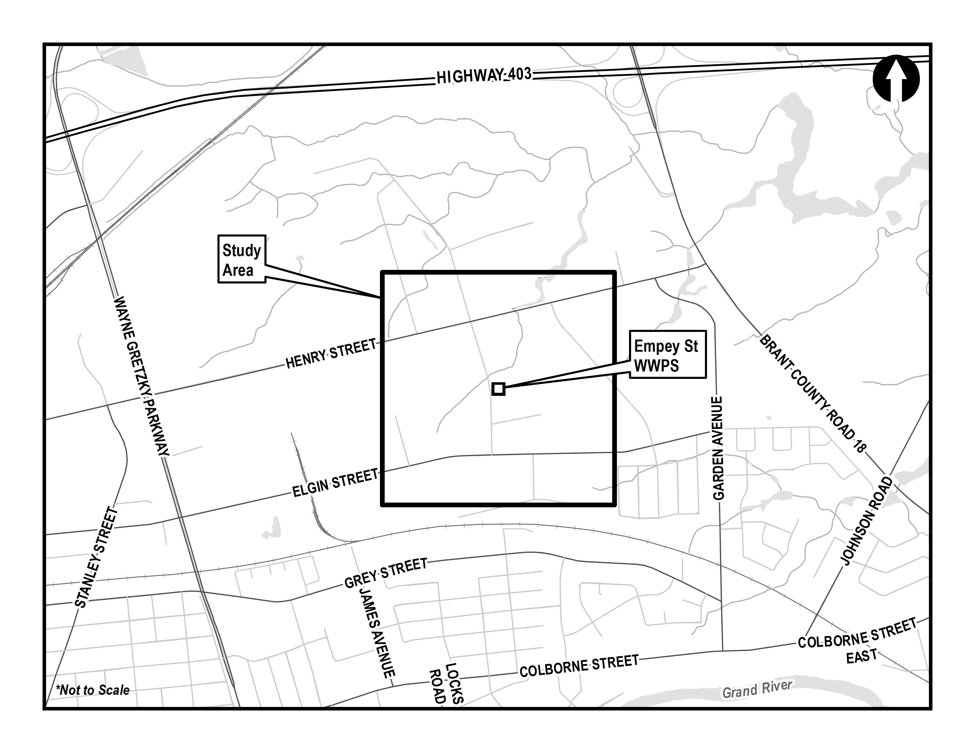Empey Street WWPS Map Empey Street Wastewater Pumping Station Area Map