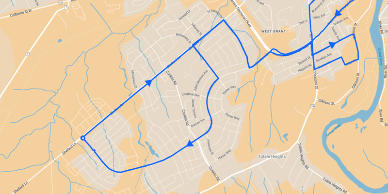 Map of West Brant area Map of West Brant area