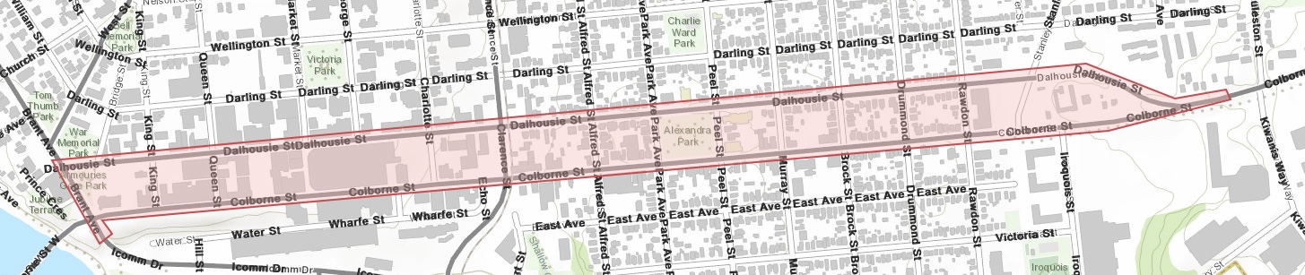 Full Study Area Full Study Area: Colborne St. and Dalhousie St. from Brant Ave to Kiwanis Way